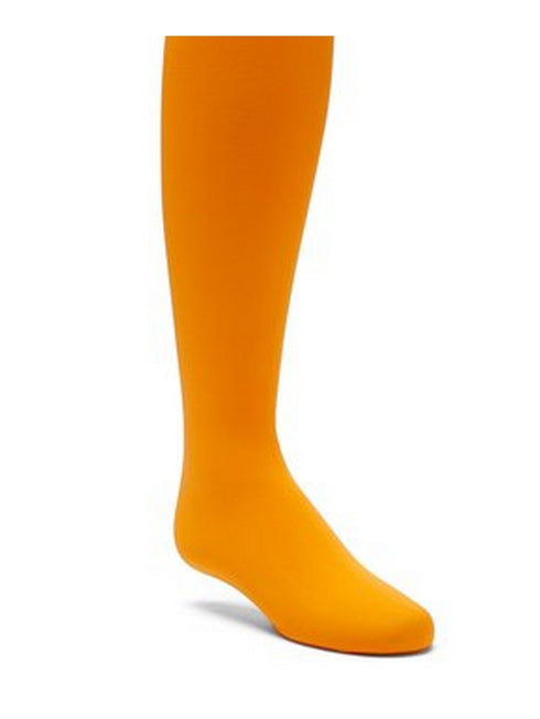Big Girls Orange Solid Color Stretchy Soft Footed Tights 8-15 - SophiasStyle.com